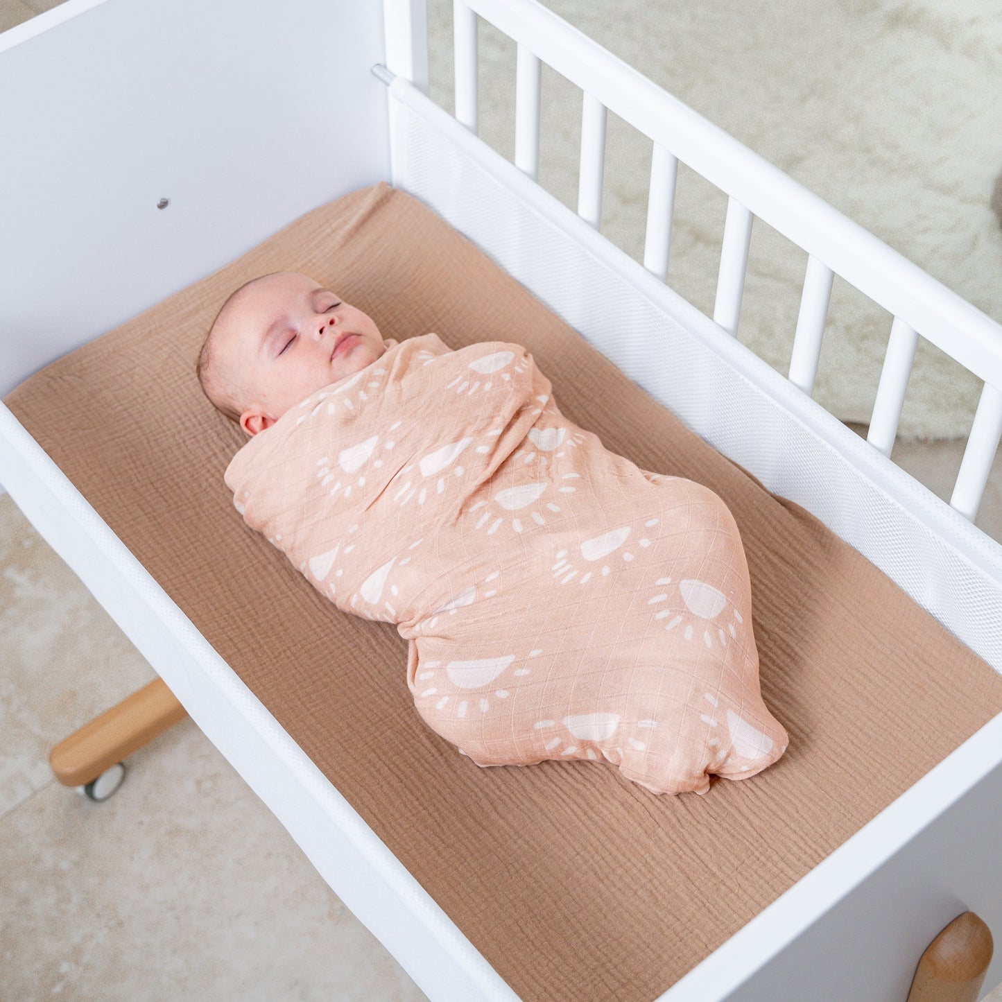 Muslin Swaddle Blanket, 1 Pack - Blush Sun