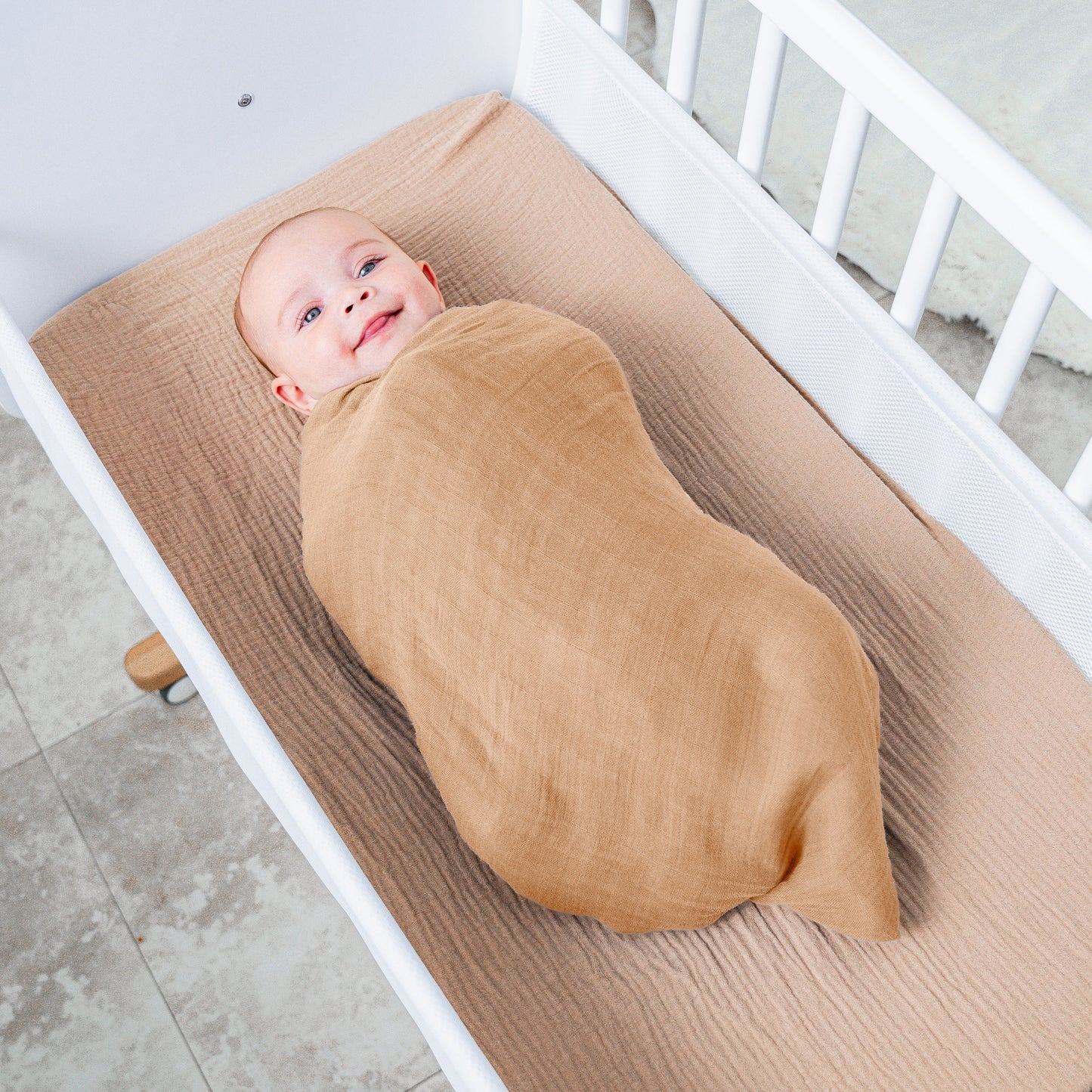 Muslin Swaddle Blanket, 1 Pack - Caramel