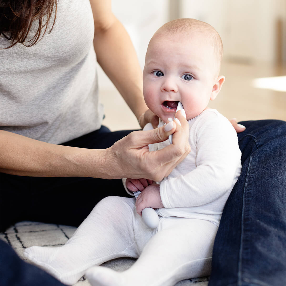 Baby-Led™ Toothbrush + Tongue Depressor in Pewter