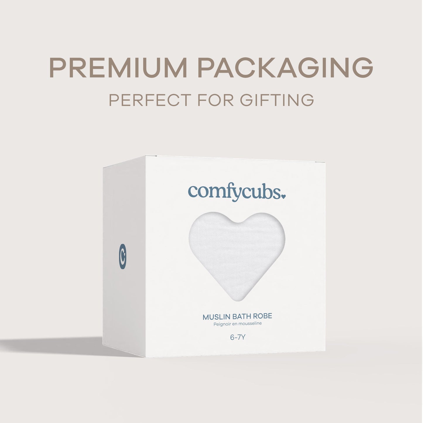 Muslin Bath Robe for Kids, White