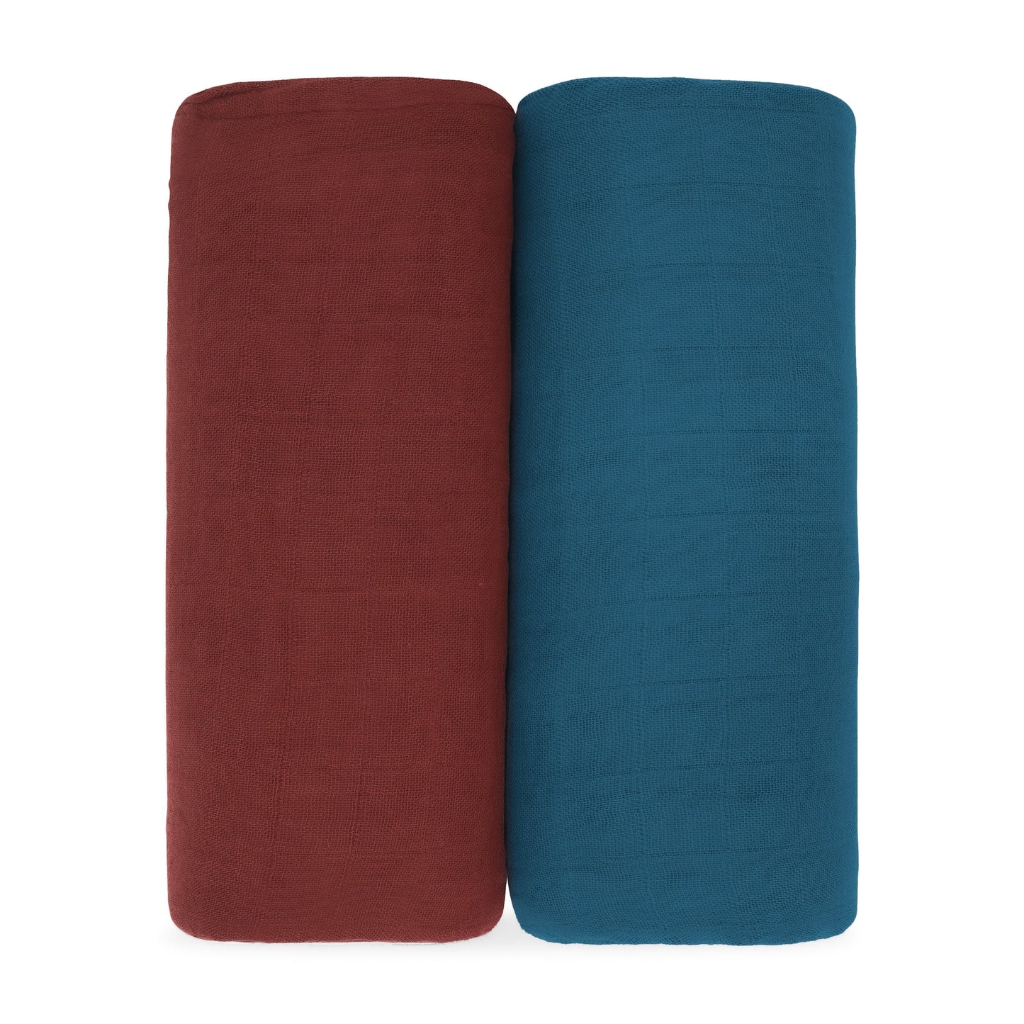 Muslin Swaddle Blanket, 2 Pack - Wine & Neptune