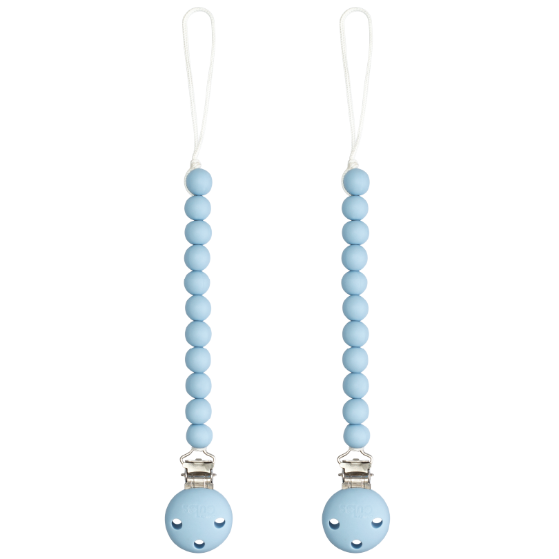 Pacifier Clips, 2 Pack - Sky Blue