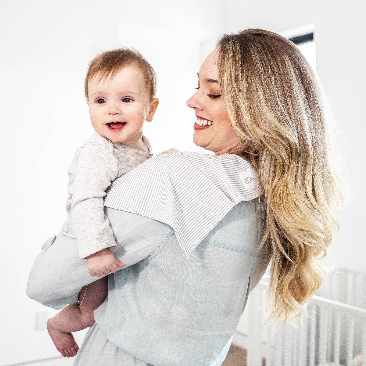 Cotton Burp Cloths - Grey Pattern