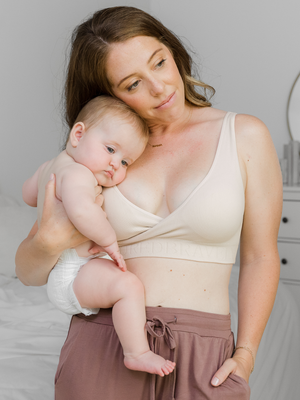 Sublime® Adjustable Crossover Nursing & Lounge Bra | Stone | Kindred Bravely