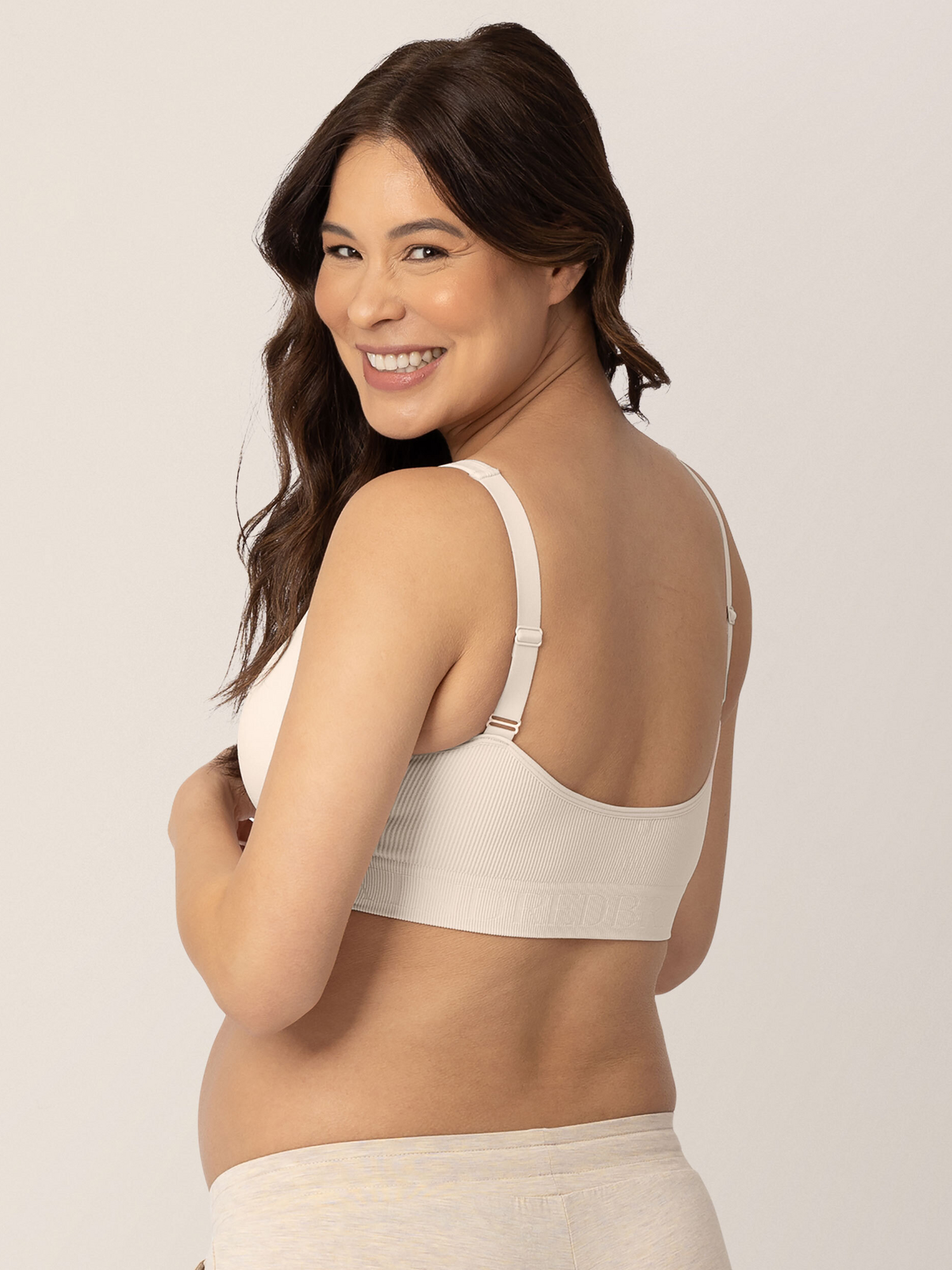 Sublime® Adjustable Crossover Nursing & Lounge Bra | Stone | Kindred Bravely - additional view