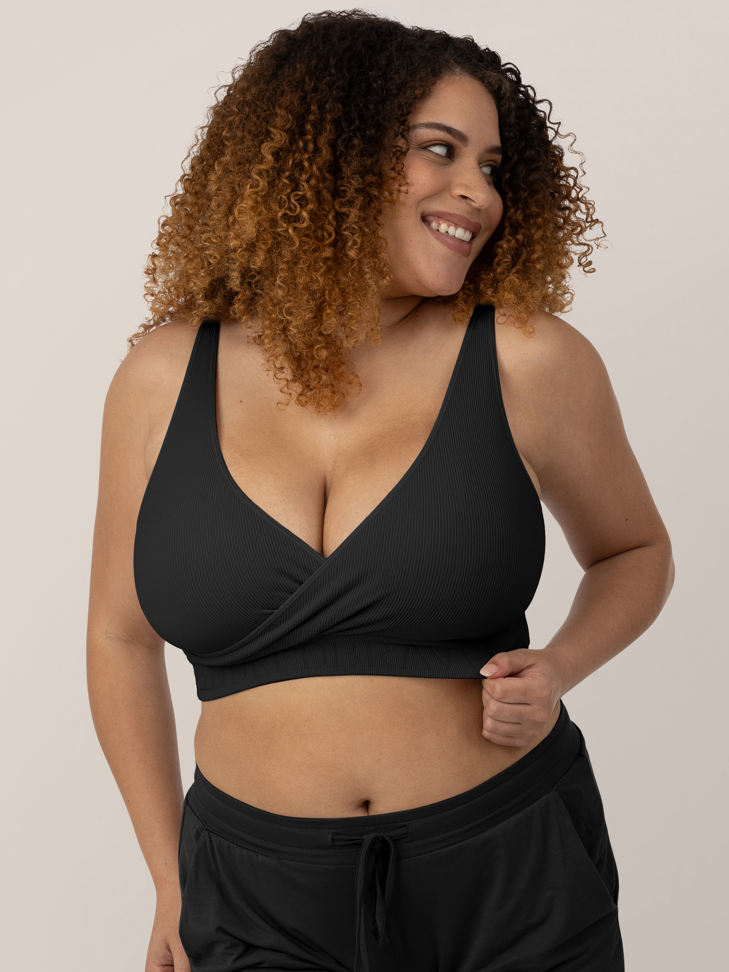 Sublime® Adjustable Crossover Nursing & Lounge Bra | Black | Kindred Bravely - additional view