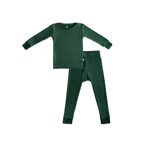 Toddler/Kids Bamboo Pajamas - Forest Green | Dreamland Baby