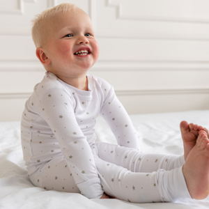 Toddler/Kids Bamboo Pajamas - Grey Star | Dreamland Baby - additional view