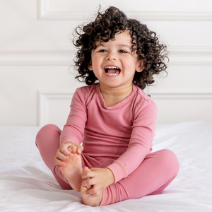 Toddler/Kids Bamboo Pajamas - Dusty Rose | Dreamland Baby - additional view