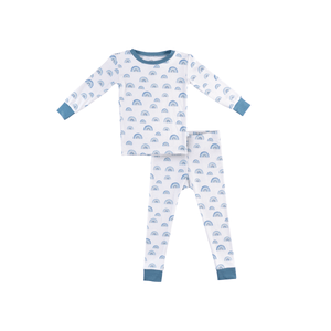 Toddler/Kids Bamboo Pajamas - Blue Rainbow | Dreamland Baby