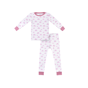 Toddler/Kids Bamboo Pajamas - Pink Rainbow | Dreamland Baby