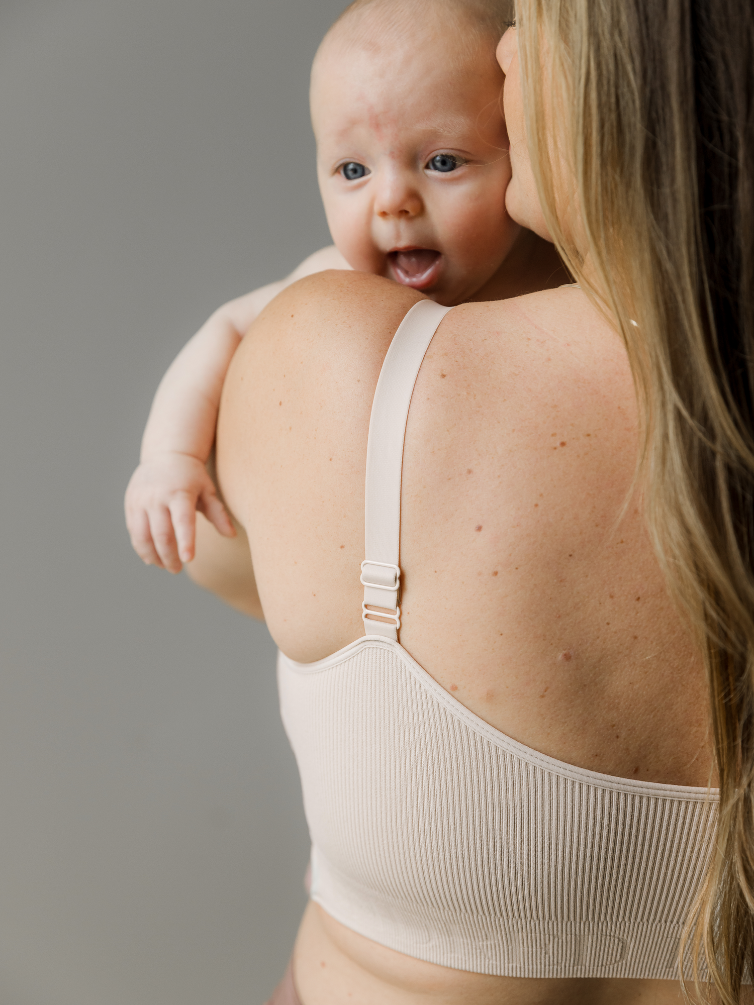 Sublime® Adjustable Crossover Nursing & Lounge Bra | Stone | Kindred Bravely - additional view