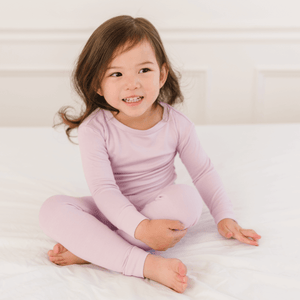Toddler/Kids Bamboo Pajamas - Blush | Dreamland Baby - additional view