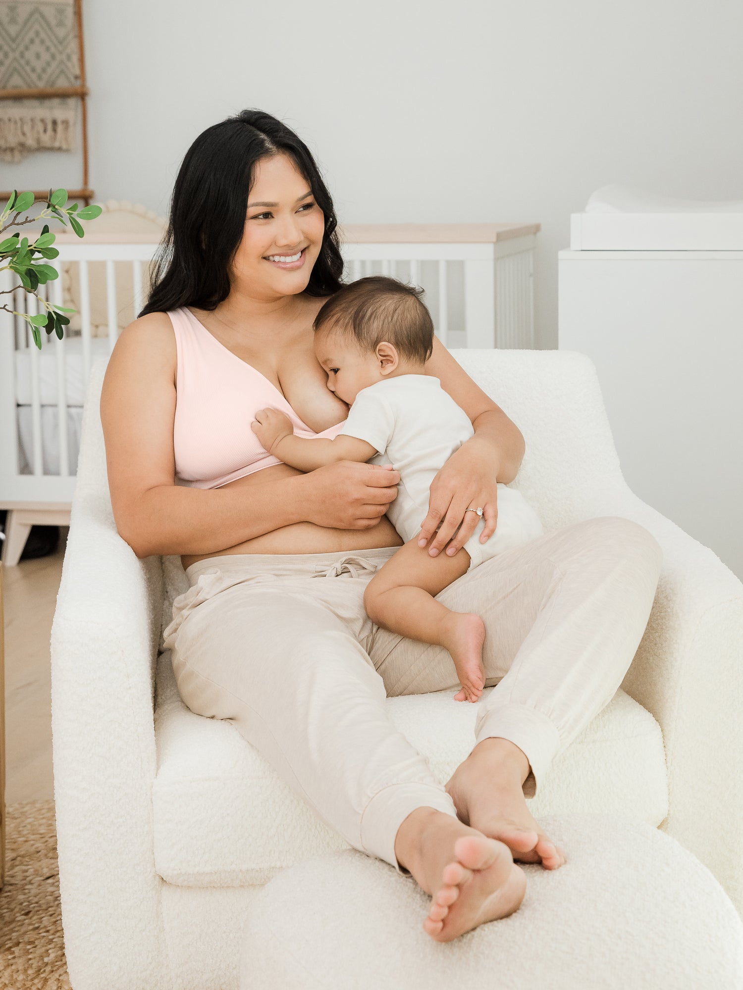 Sublime® Adjustable Crossover Nursing & Lounge Bra | Soft Pink | Kindred Bravely - additional view
