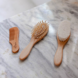 Wooden Baby Hair Brush Set (3 Piece) | Natemia - additional view