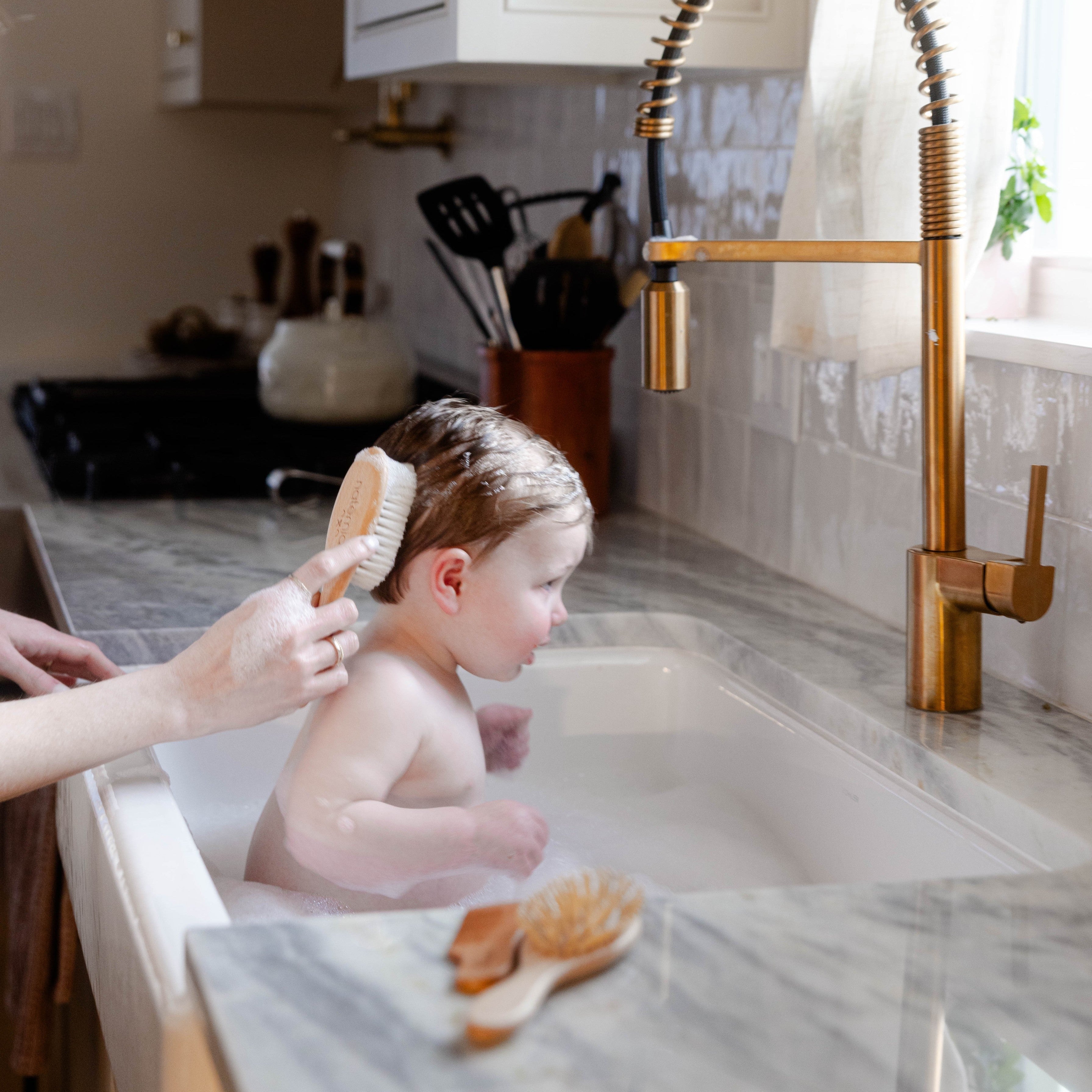 Wooden Baby Hair Brush Set (3 Piece) | Natemia - additional view