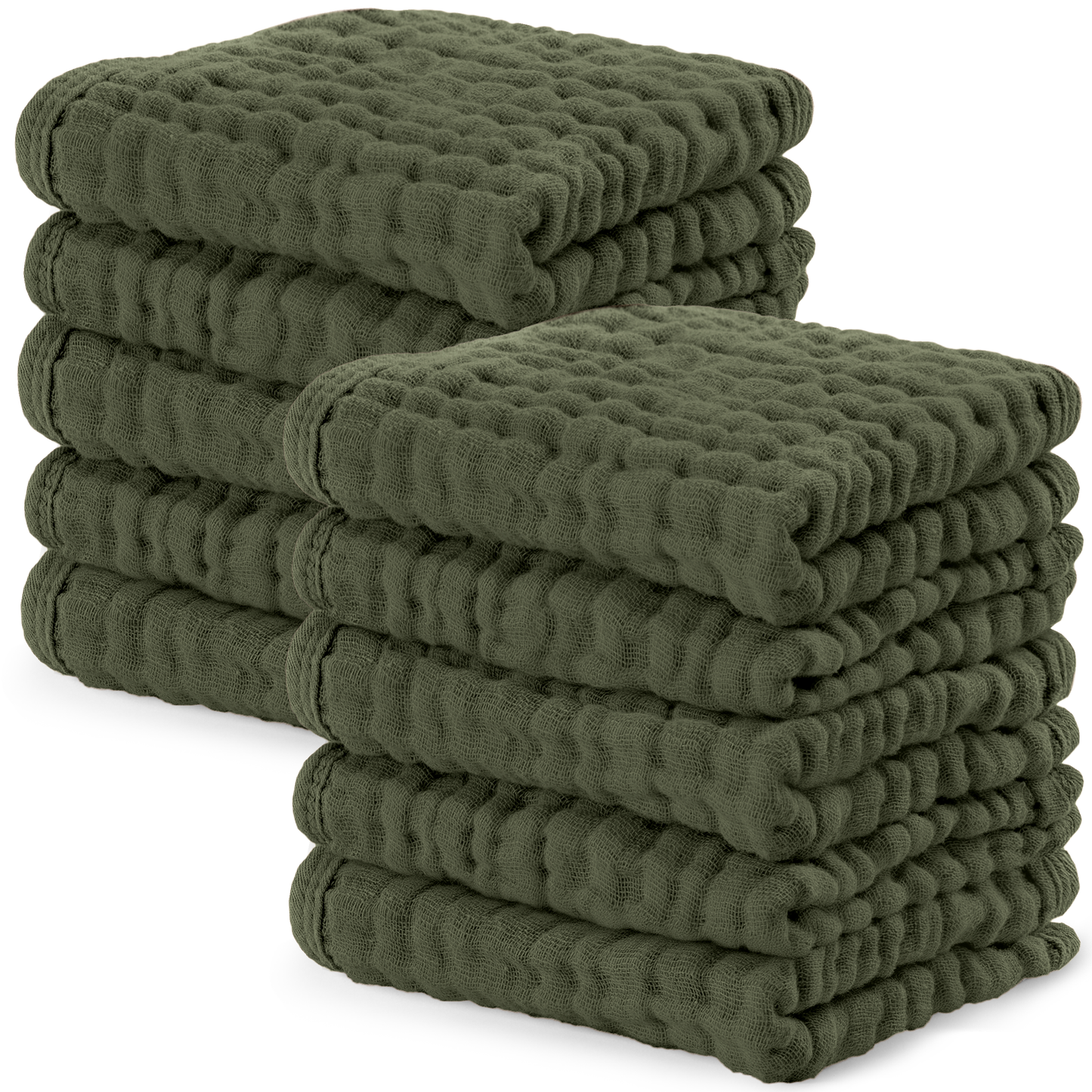 Muslin Washcloths - Kelp