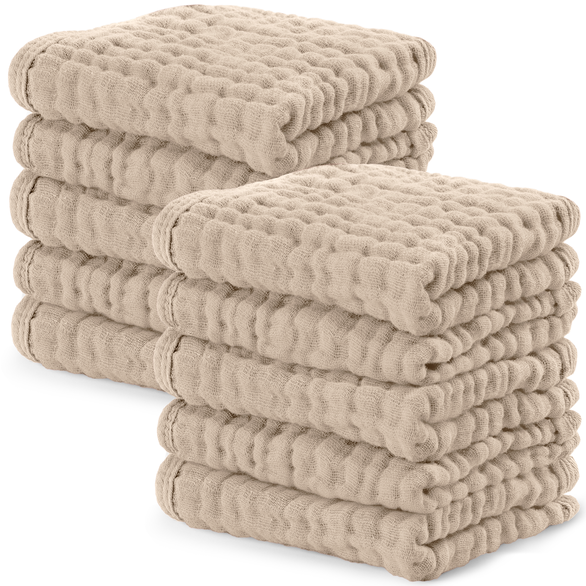 Muslin Washcloths in Sand | Comfy Cubs - additional view