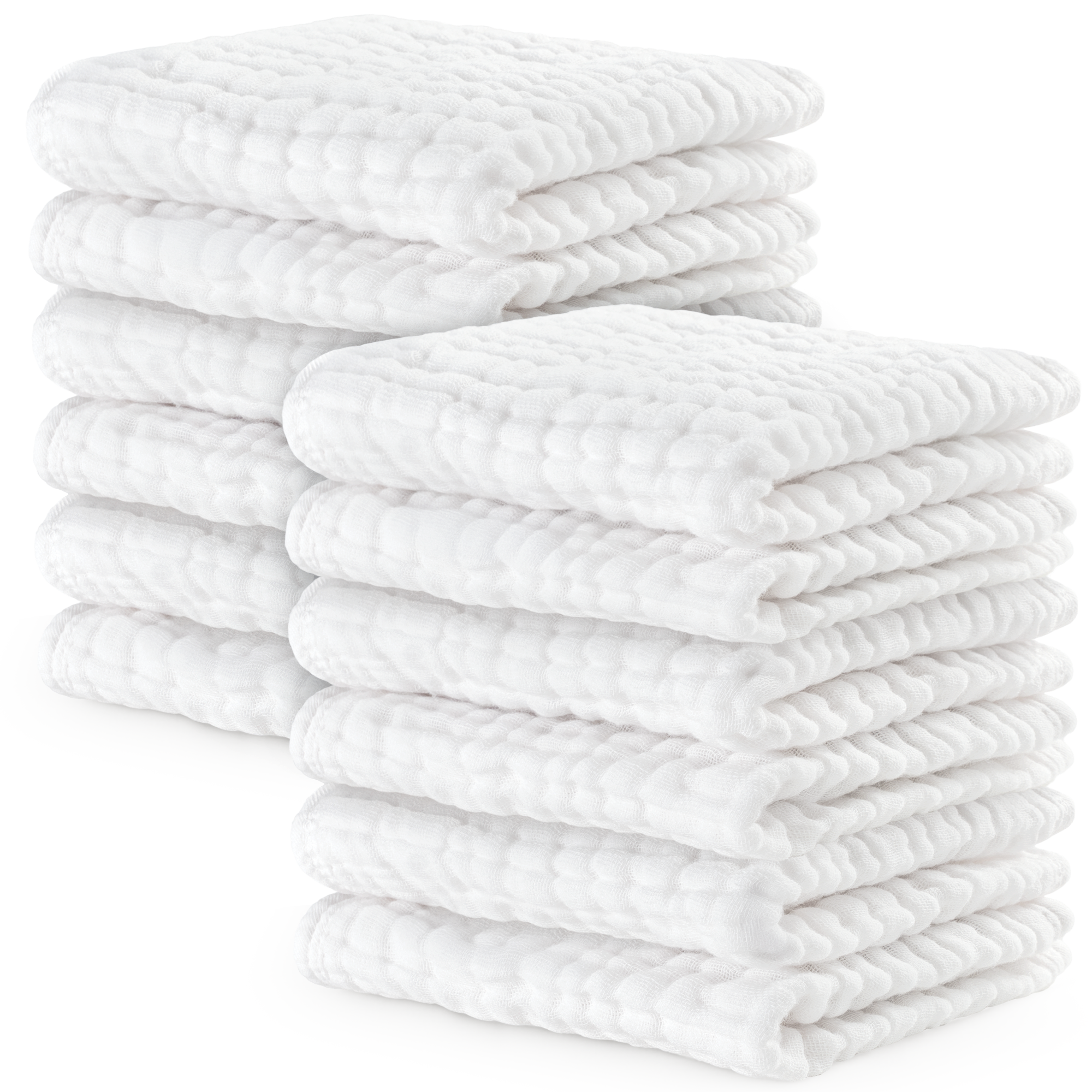 Muslin Washcloths in White | Comfy Cubs - additional view