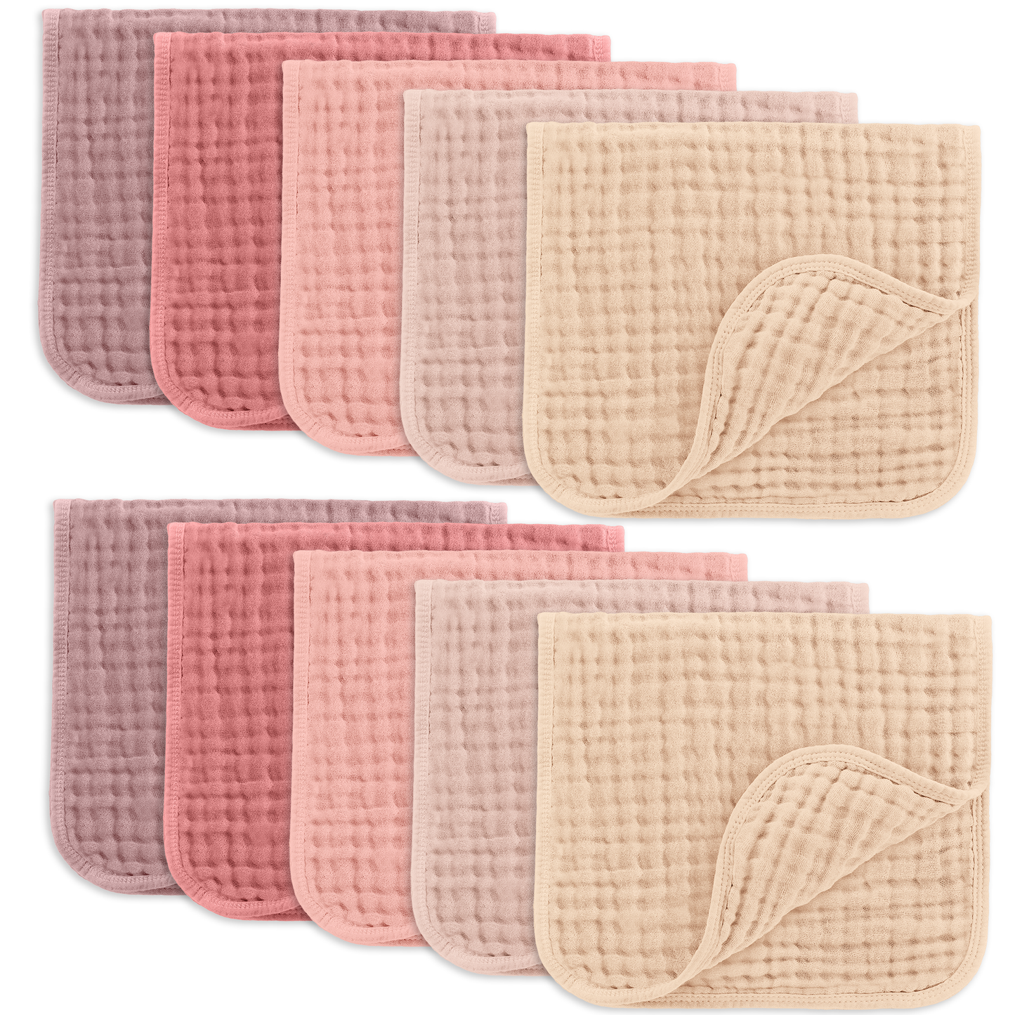 Muslin Burp Cloths - Multi Girl