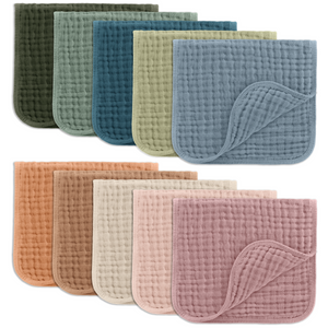 Muslin Burp Cloths in Multicolor | Comfy Cubs - additional view