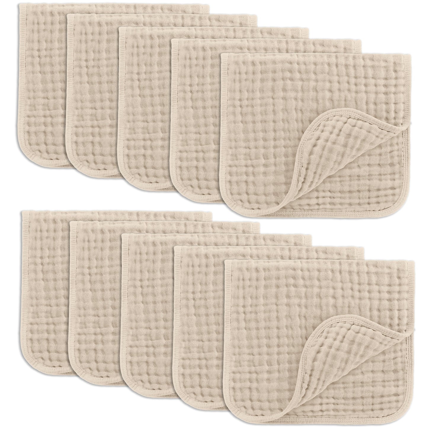 Muslin Burp Cloths - Sand