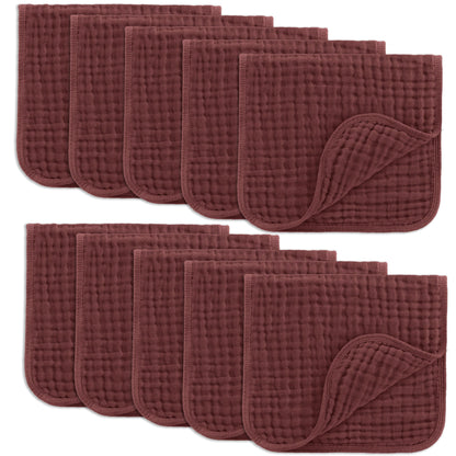 Muslin Burp Cloths  - Wine