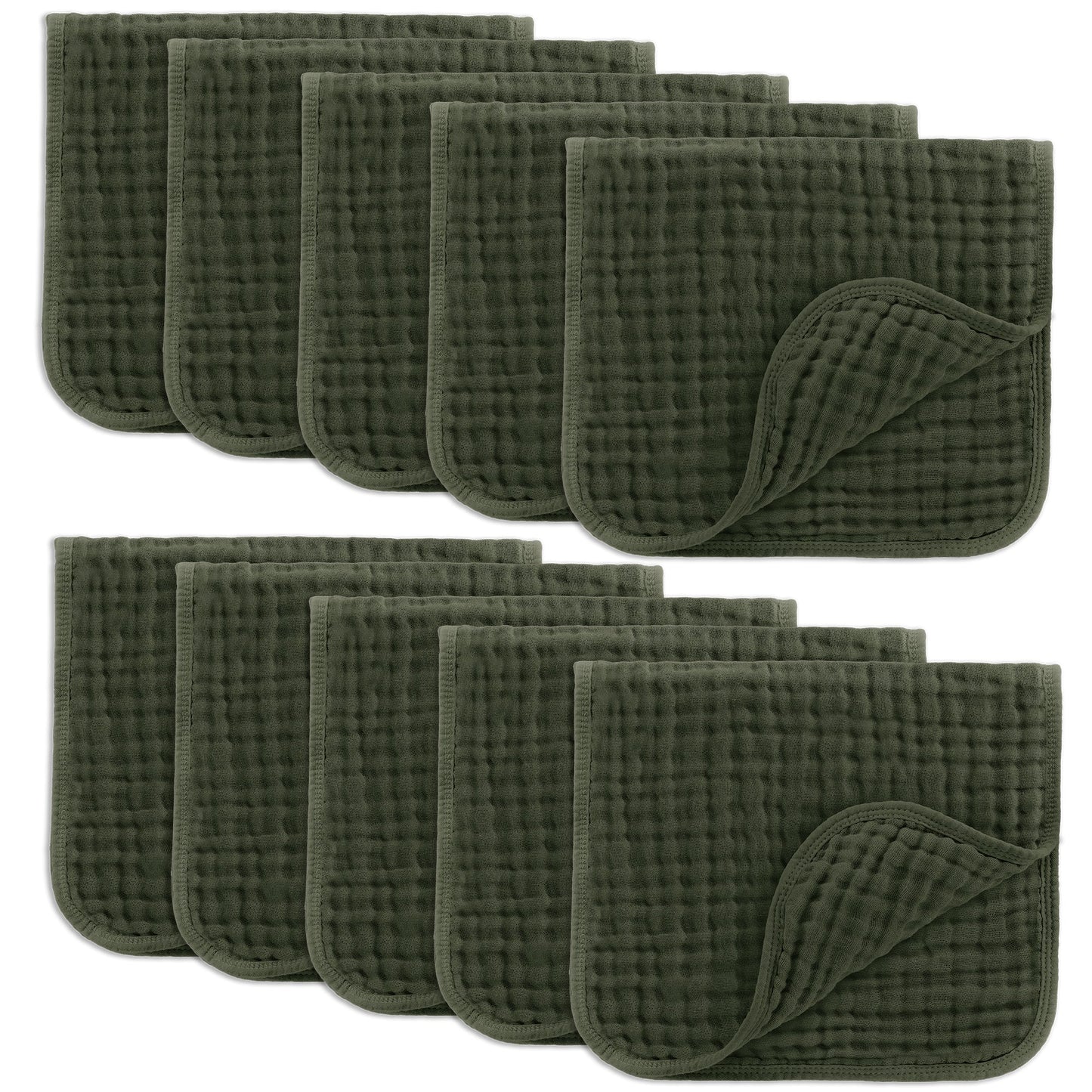 Muslin Burp Cloths - Kelp