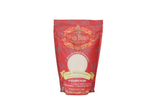 Mom Bomb Pink Himalayan Bath Soaks 3lb with Melon and Cedarwood scents