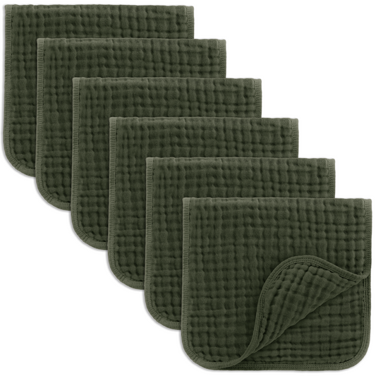 Muslin Burp Cloths - Kelp