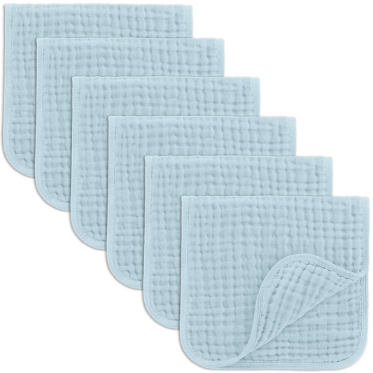 Muslin Burp Cloths - Sky Blue