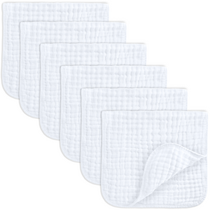Muslin Burp Cloths in White | Comfy Cubs
