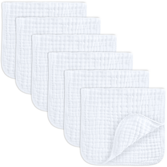 Muslin Burp Cloths - White