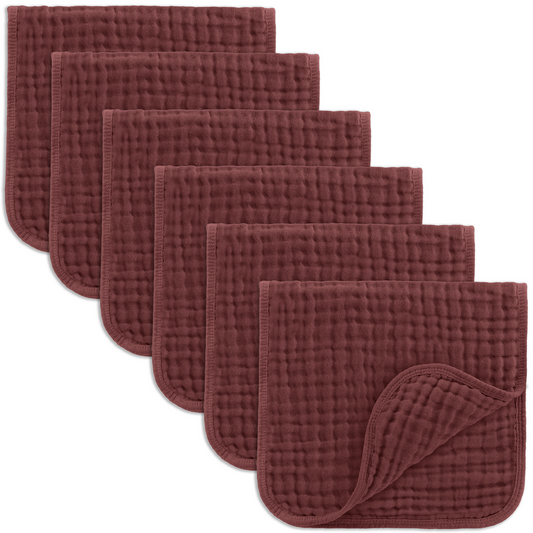Muslin Burp Cloths  - Wine