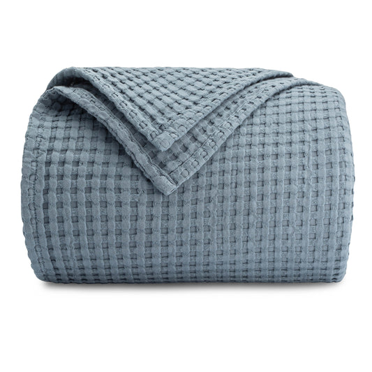 Adult Waffle Blankets in Pacific Blue