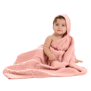 Baby Hooded Towels in Bold Blush | Comfy Cubs