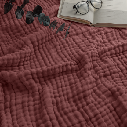 Adult Muslin Blanket in Wine