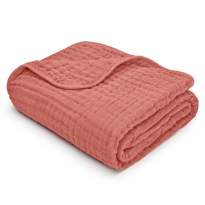 Baby Muslin Blanket in Dusty Rose | Comfy Cubs