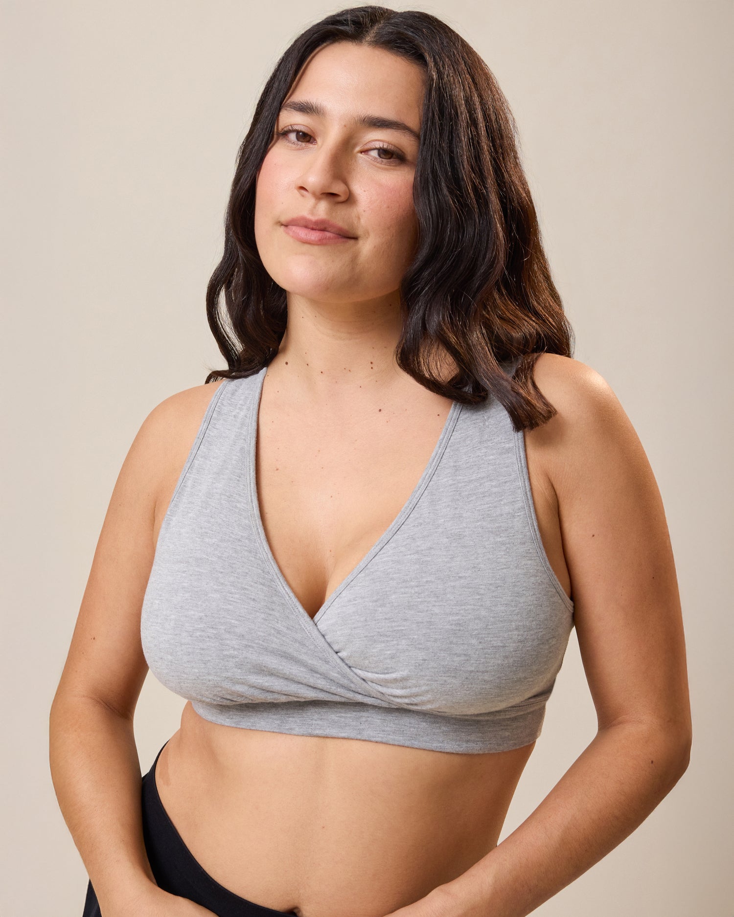 French Terry Racerback Nursing & Sleep Bra | Grey Heather
