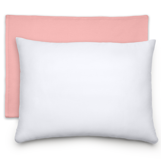 Toddler Pillows with Soft Cotton Pillow Case - Blush