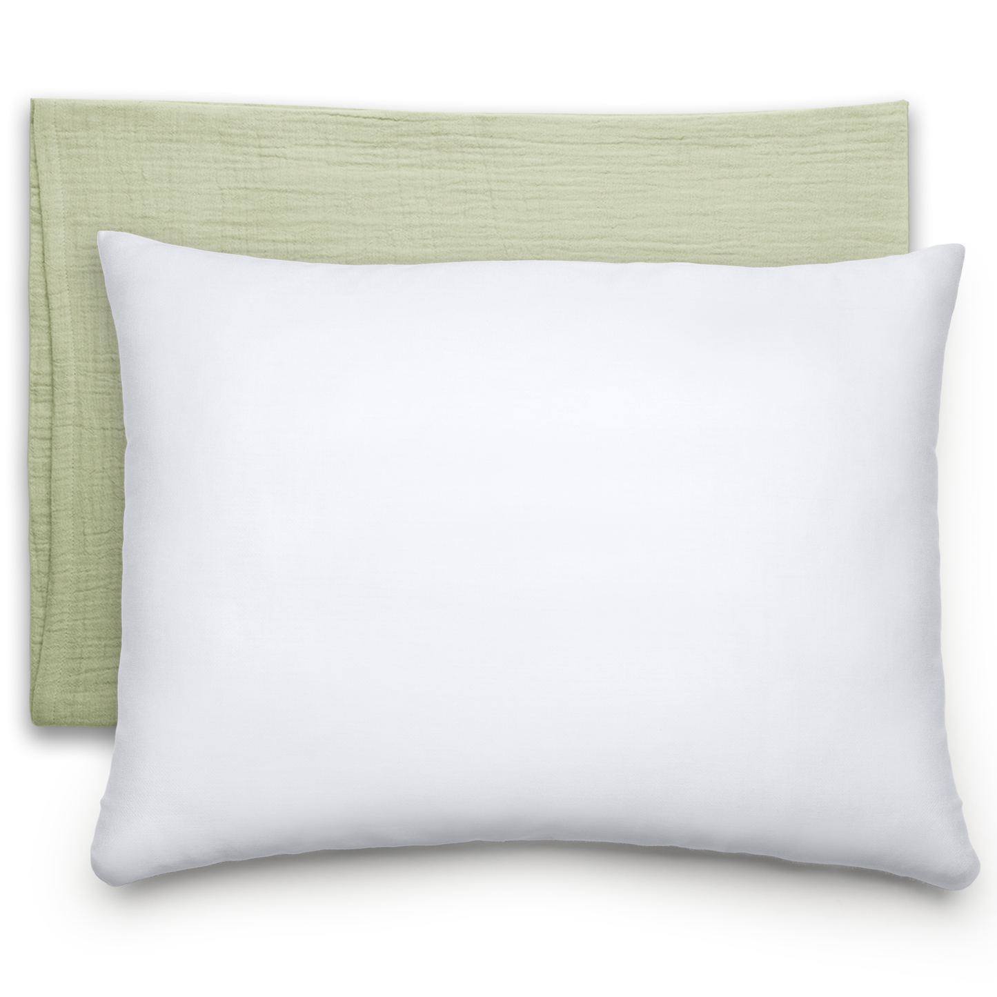 Toddler Pillows with Soft Muslin Pillow Case - Sage