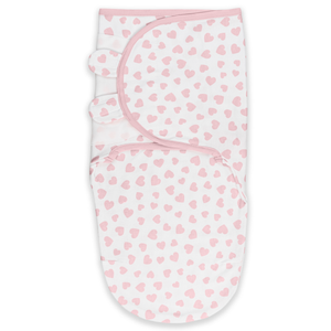 Easy Swaddle Blankets - Pink Heart, Pack of 1 | Comfy Cubs