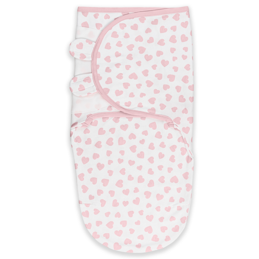 Easy Swaddle Blankets - Pink Heart, Pack of 1