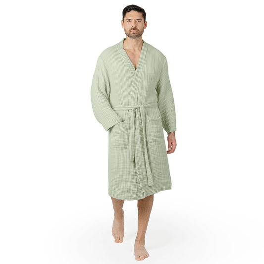 Muslin Bathrobe, Sage