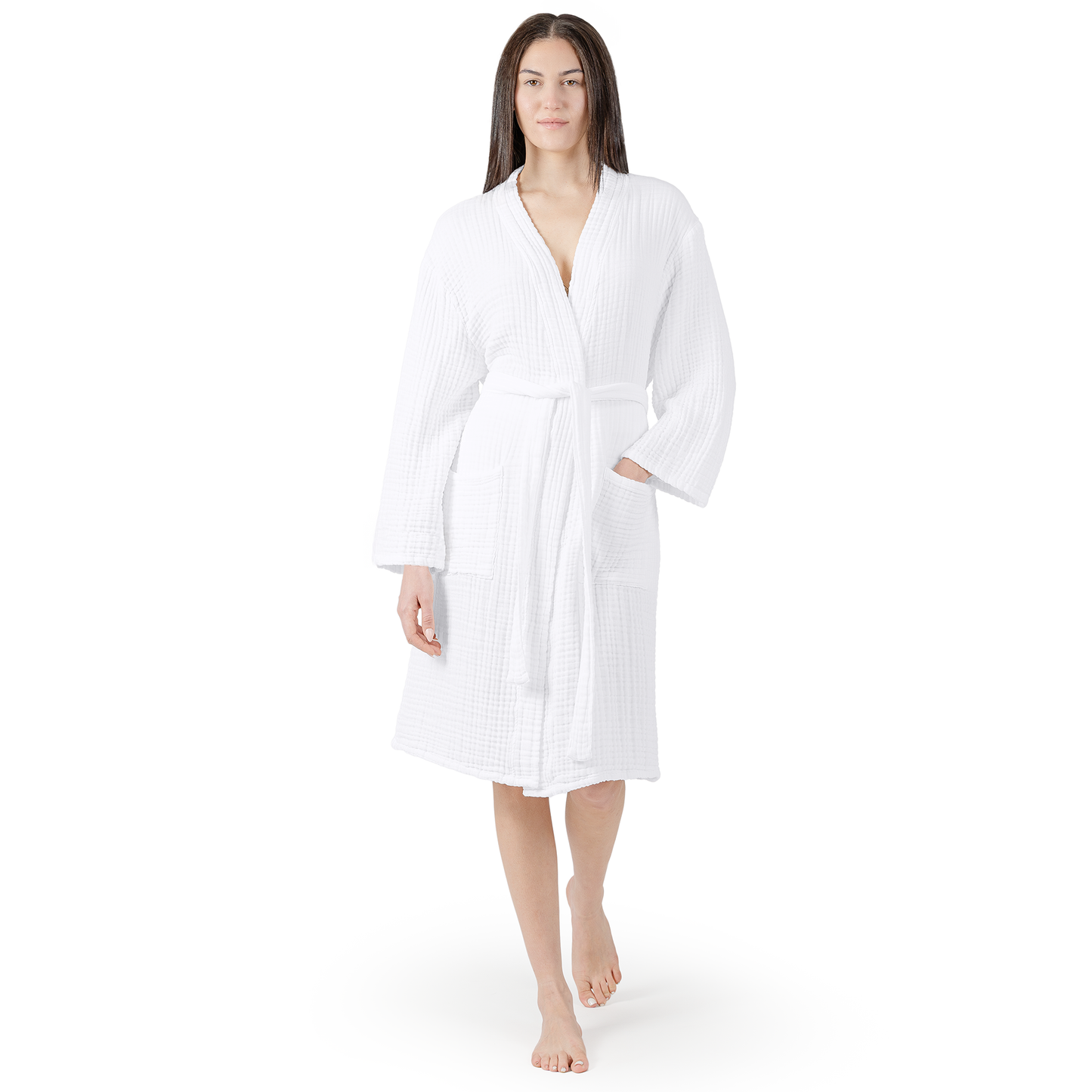 Muslin Bathrobe, White