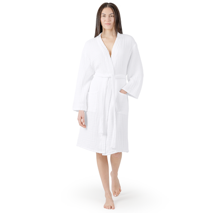 Muslin Bathrobe, White