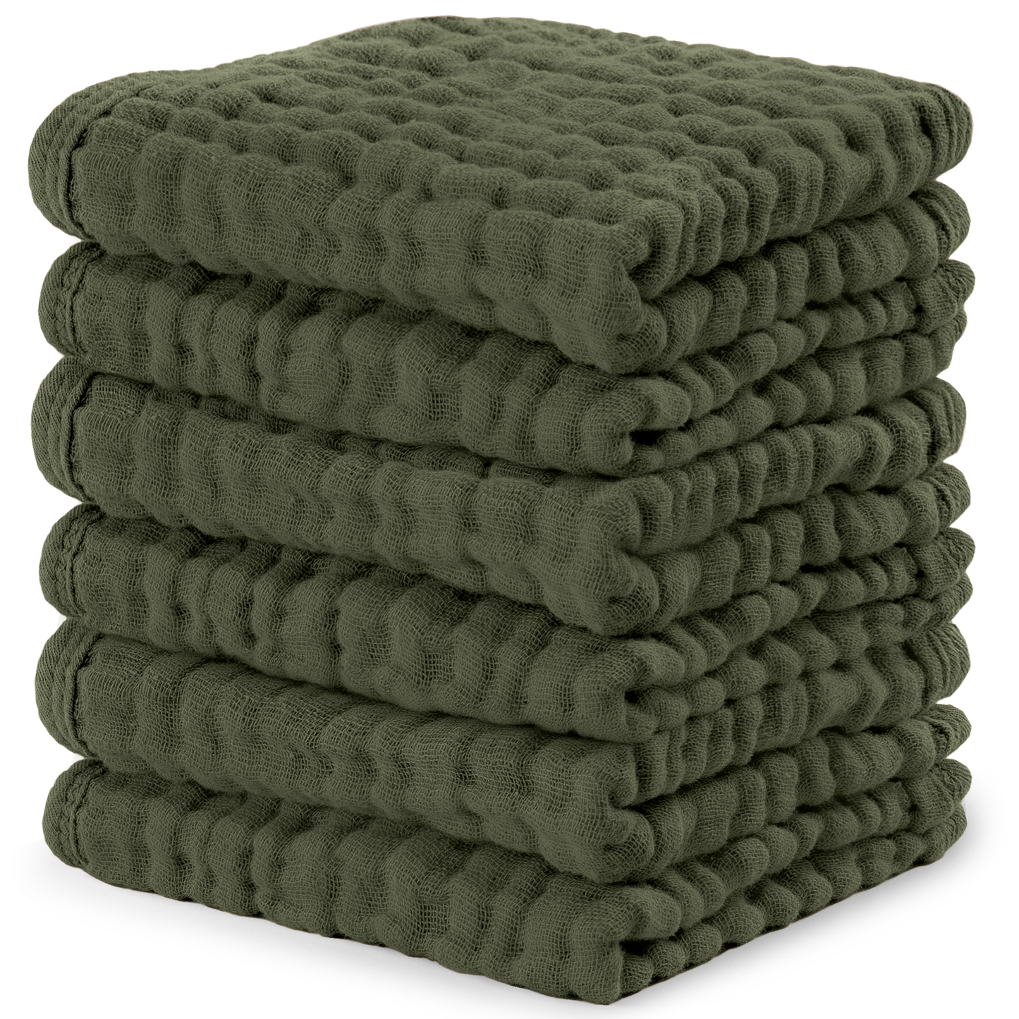 Muslin Washcloths - Kelp