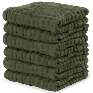 Muslin Washcloths in Kelp | Comfy Cubs
