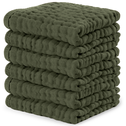Muslin Washcloths - Kelp