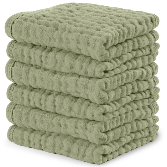 Muslin Washcloths - Sage